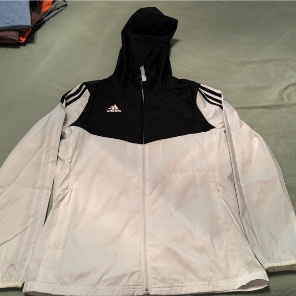 Adidas Women’s Black/White Windbreaker, Size Small - Picture 1 of 7